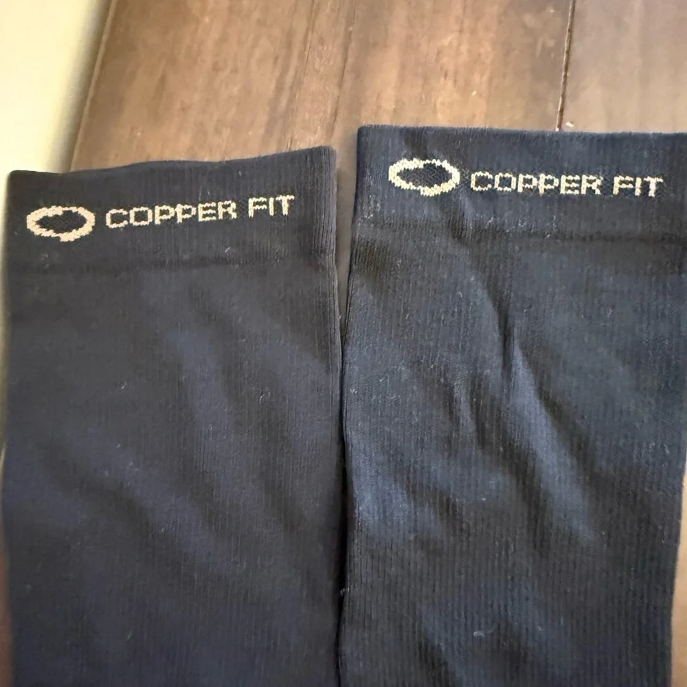 Copper Fit Women's Black Compression Socks with Tan Accents
